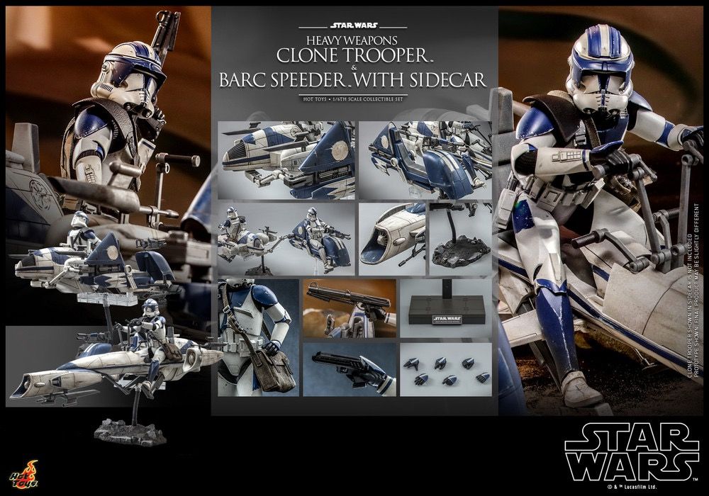 Hot Toys TMS077 1/6 Heavy Weapons Clone Trooper BARC Speeder Star Wars: The  Clone Wars : 星球大戰 複製人戰爭