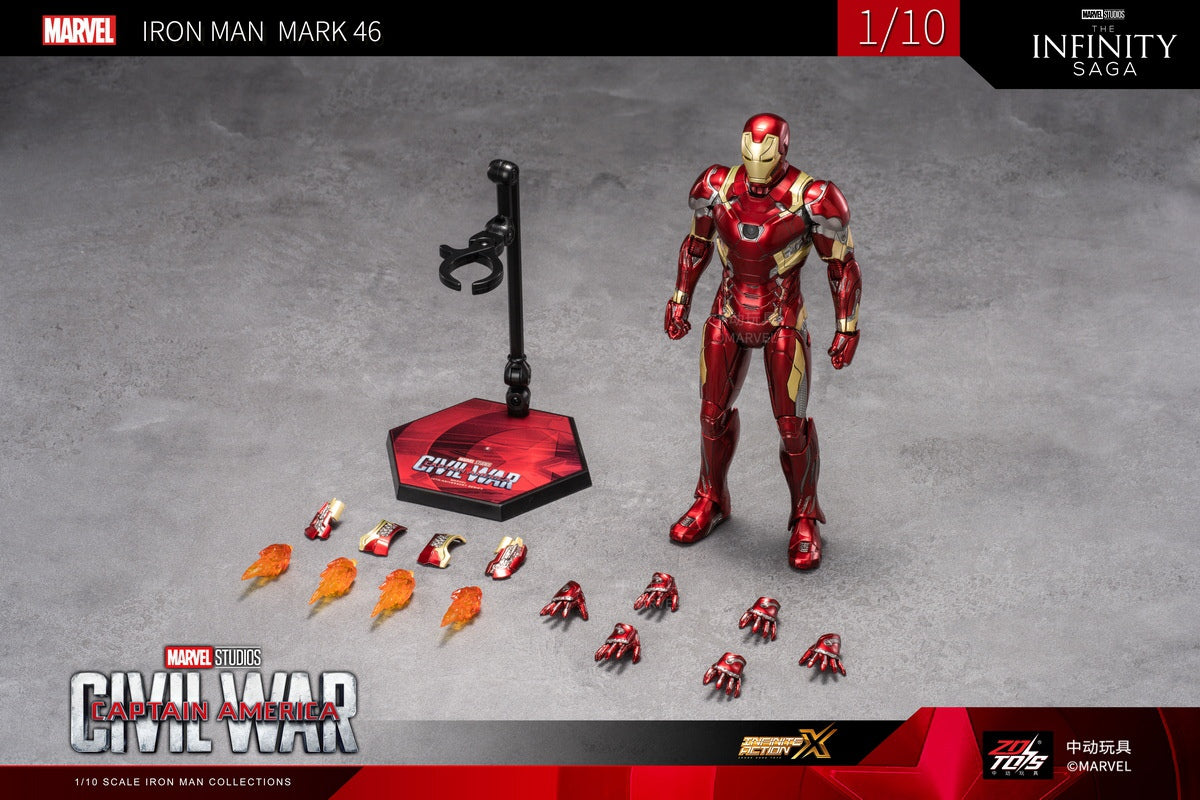 中動玩具 ZD Toys 1/10 Iron Man Mark 46 Captain America Civil War Figure