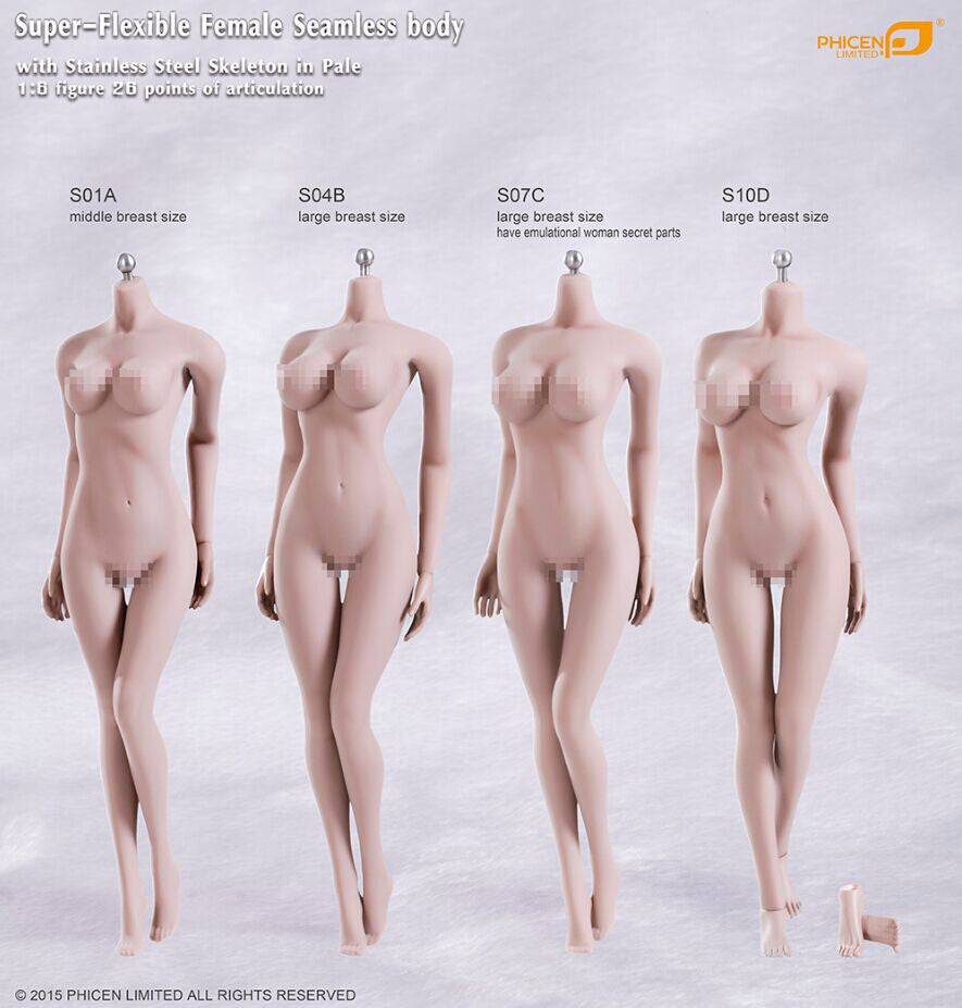 Tbleague S01A 1/6 中胸 包膠女素體 seamless Female body