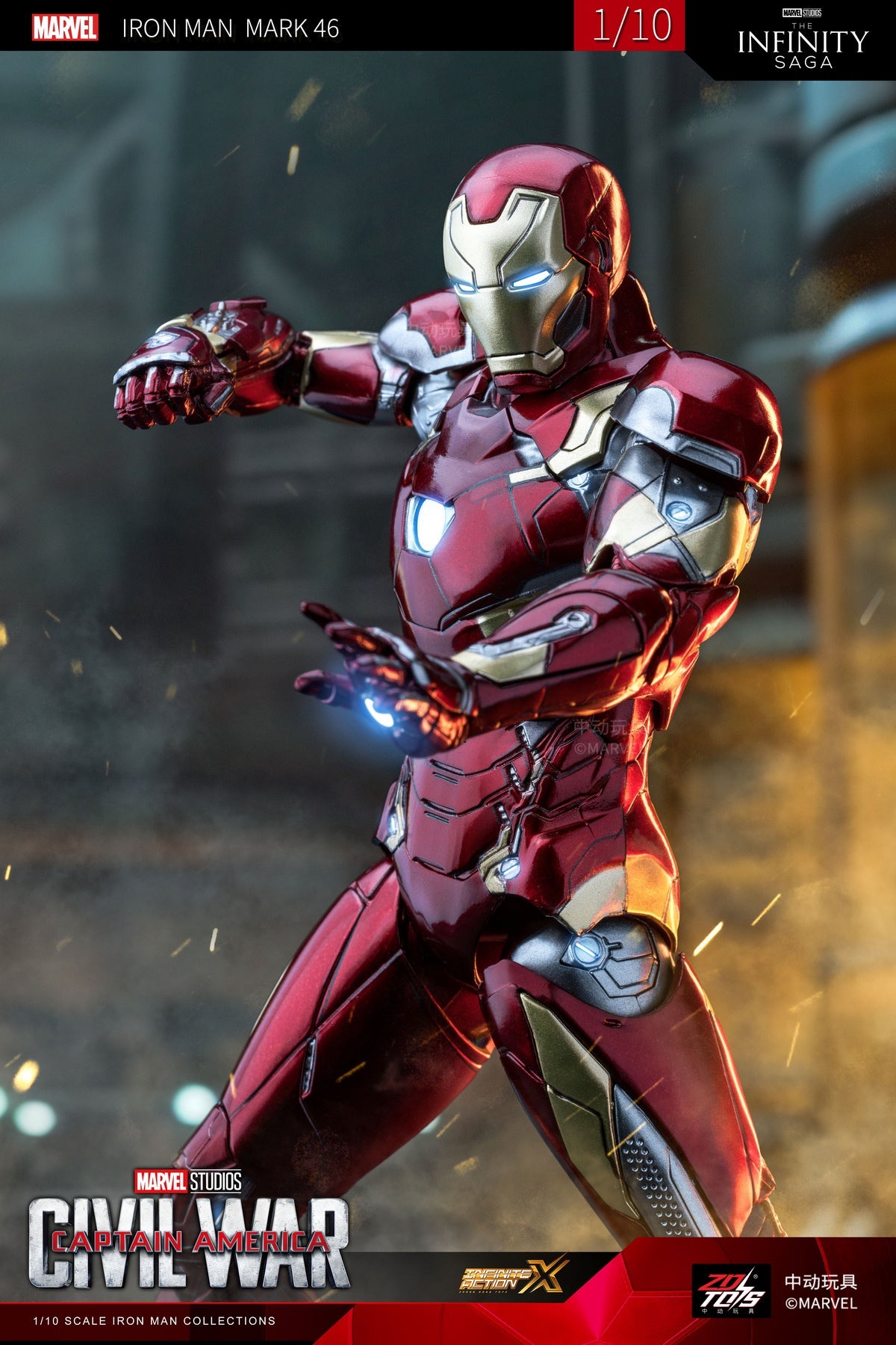 中動玩具 ZD Toys 1/10 Iron Man Mark 46 Captain America Civil War Figure