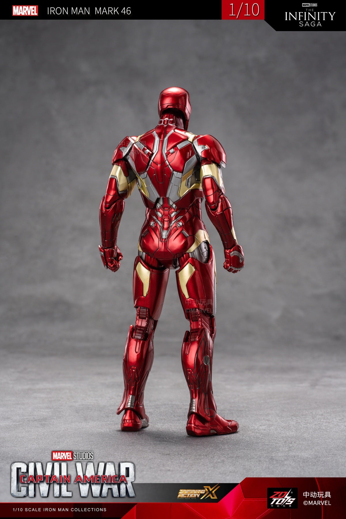 中動玩具 ZD Toys 1/10 Iron Man Mark 46 Captain America Civil War Figure