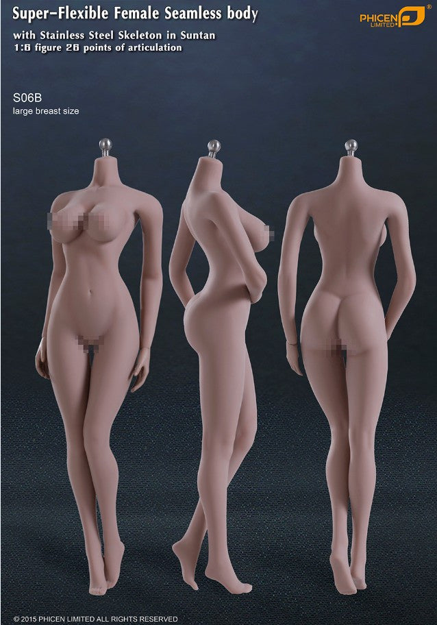 Tbleague S06B 1/6 大胸 包膠女素體 seamless Female body