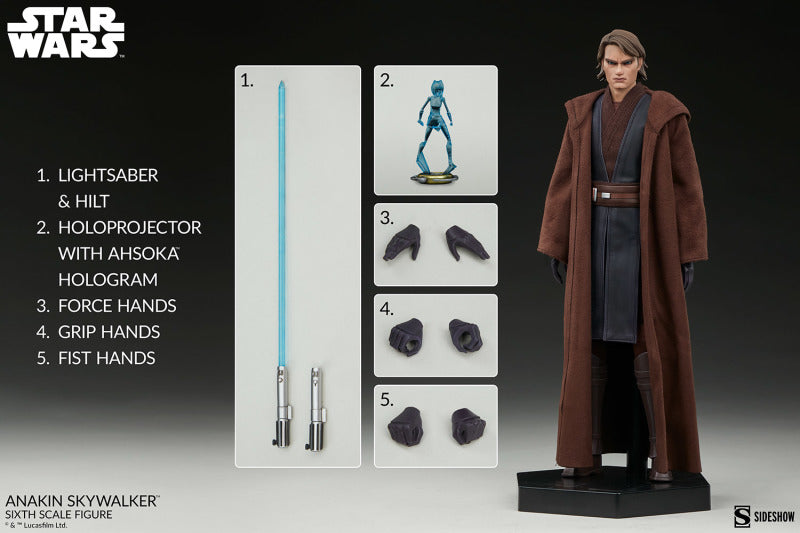 Sideshow Collectibles Anakin Skywalker 卡通造型 Star Wars The Clone War 1/6 比例人偶